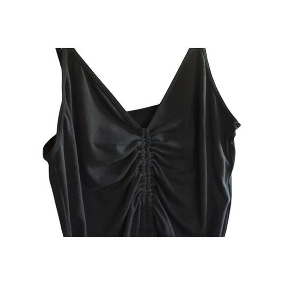 Salt + Cove Juniors' V-Neck Front-Cinch Sleeveless Romper In Black - Picture 4 of 5